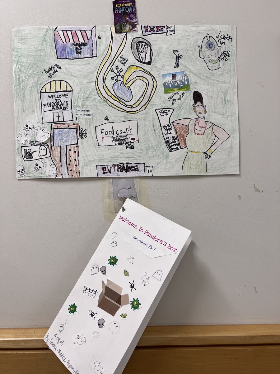 OakGrade4's tweet photo. Greek myth book clubs! Students worked together to create amusement parks based on the myths they read in class. They came out great! #oakststories https://t.co/HNoKUbuW67