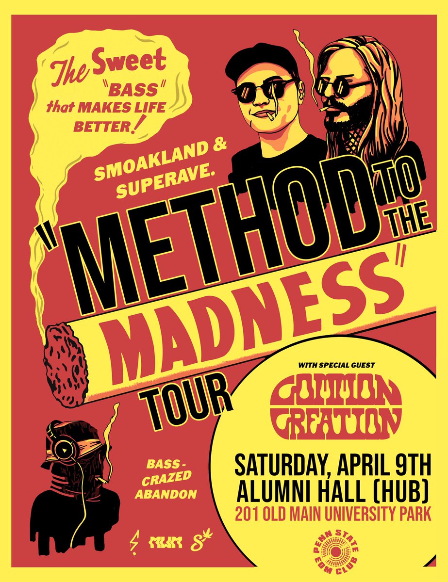 NEW ONE WITH <a href="/EDMC_PSU/">PSU EDMC</a> ‼️

<a href="/SmoaklandBeats/">Smoakland</a> , <a href="/yoSuperAve/">SuperUnc.</a> , and <a href="/CommonC_Bass/">Common Creation</a> are taking over Penn State this saturday April 9th‼️