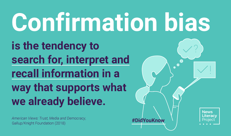What is confirmation bias? It's a tendency we all can be guilty of. Before you share something, ask yourself: Are you doing so because it's credible or because you agree with it? 

Read more: bit.ly/ConfBiasNLP

#NewsLiteracy 
#Disinfo2022