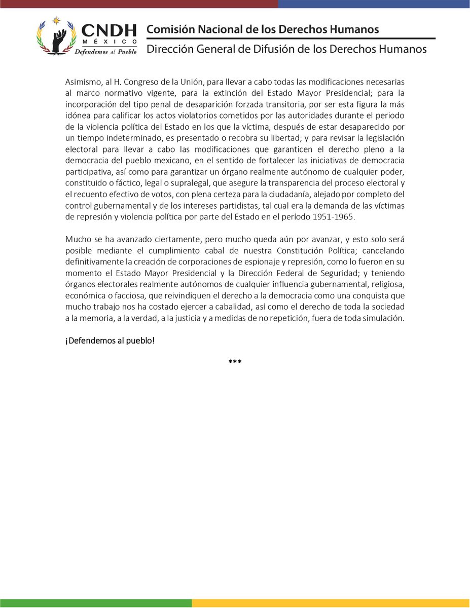 Presentamos el Informe Especial Sobre Violación del #Derecho a la #Democracia del Pueblo, y La Represión de los Derechos de Reunión y Asociación por el Estado Mexicano (1951-1965).

¡Consúltalo completo! 👇🏽

🖥️ bit.ly/IESVDDPRDRAEM

#DefendemosAlPueblo