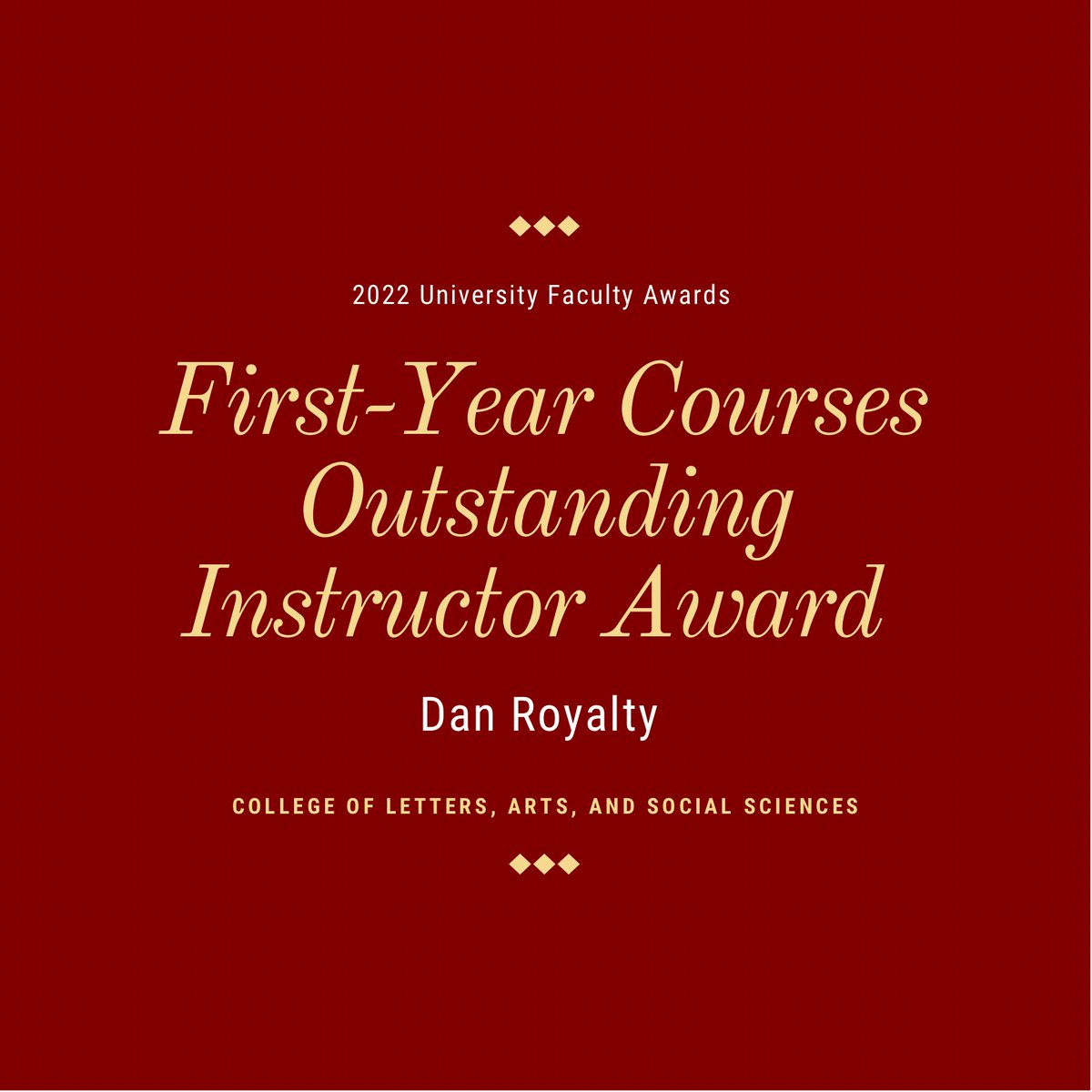 eku_CLASS's tweet photo. Congratulations to Dan Royalty &amp; Adria Sutherland, recipients of the 2022 First-Year Courses Outstanding Instructor Award. Recipients of this award are nominated by students for going above and beyond in their first-year student success seminars. #EKUCLASS https://t.co/qGKkwkWcSB