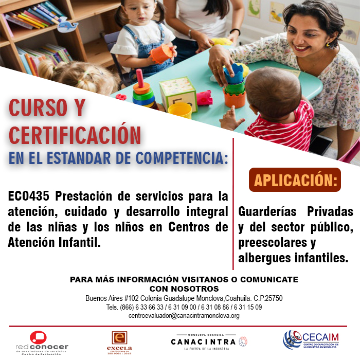 Curso y certificación en el estándar de competencia ECO435👧👦
Para mas información comunícate a: centroevaluador@canacintramonclova.org
#CANACINTRA  #Monclova #LaFuerzaDeLaIndustria
