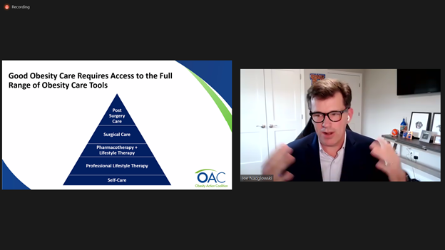 JohnClymer's tweet photo. "We would never say a person failed chemotherapy. We'd say chemotherapy failed the person. Obesity treatment is the same." @JNadglowskiOAC to @Smarter_HC 2022 Summit, happening now. 

@ObesityAction @CDC_DNPAO @TheEndoSociety @TheAACE @FendrickVBID @Oprah @KBDeSalvo https://t.co/rJI3ge6ile