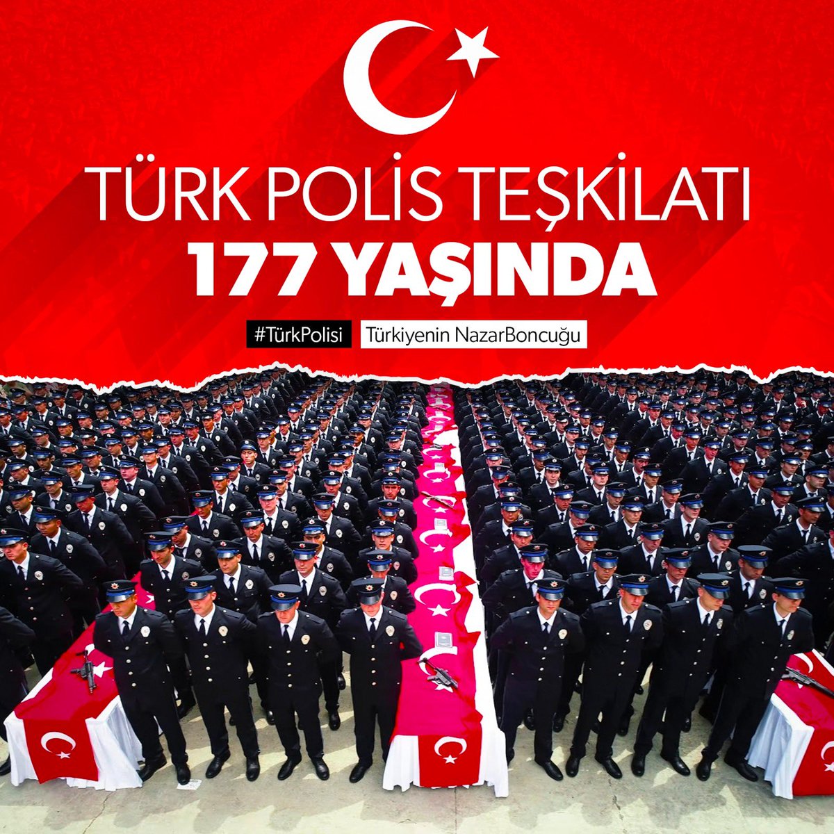 Huzur ve güvenliğimizin teminatı olan #Polis Teşkilatımızın 177. kuruluş yıl dönümü ve #polishaftası kutlu olsun. 
#TürkPolisTeskilatı177Yasında 
#10NisanPolisHaftası