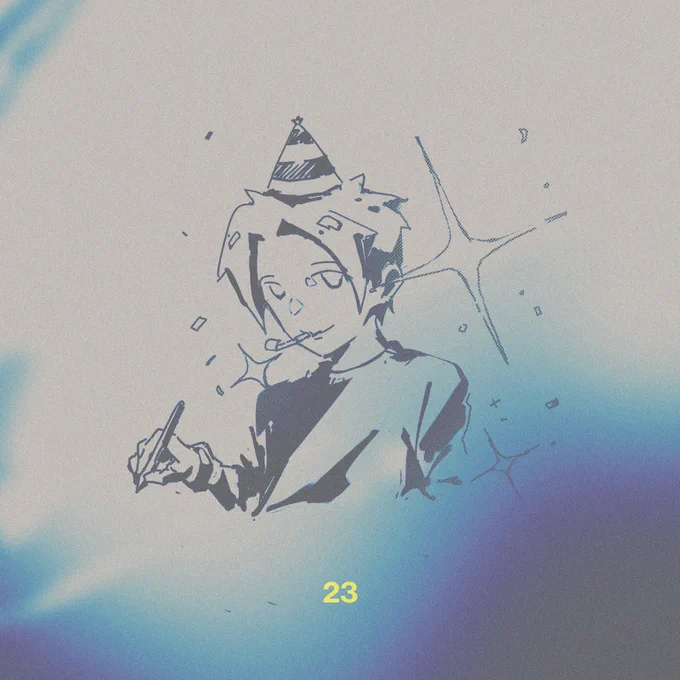 Sketch for my 23rd year of life inspired by the emoji lets go 🥳 