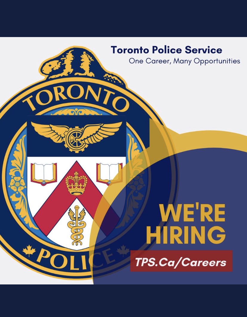 CopperInThe6ix's tweet photo. Have you ever thought of a career in policing? Well here is your chance… WE’RE HIRING!😊 Follow @TPSRecruiting for guidance on the recruitment process and get answers to your questions you may have. #RewardingCareer #MakingADifference @TorontoPolice @StephBurrittTPS @TPS_CPEU https://t.co/A80pGGxyyT