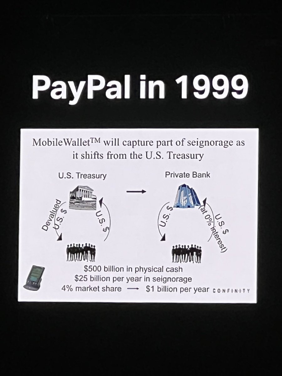 IzziSteinhaus's tweet photo. Peter Thiel reflecting on PYPL’s seed pitch… https://t.co/Sgyv31zTWJ