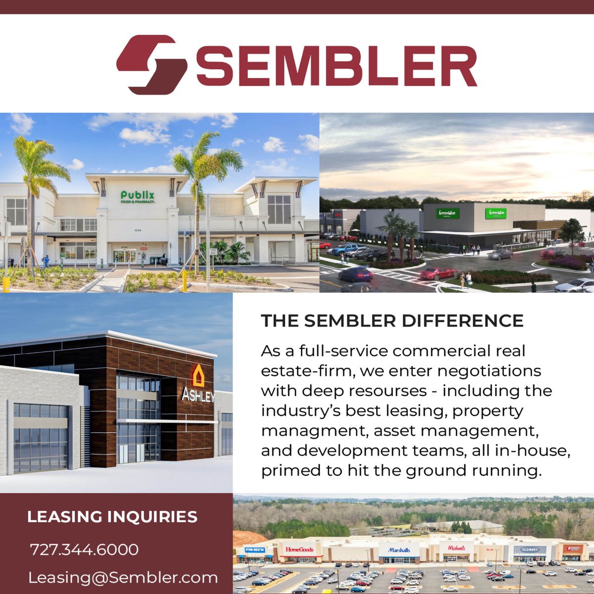The Sembler Difference!  

#thesemblerco #sembler #stpete #development #retail #realestate  #florida #georgia #property #shopping