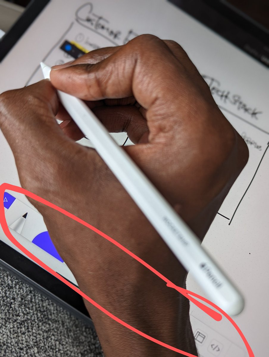 darren_jarrett's tweet photo. @figma I love using Figjam, but I would like to make a humble request.

For the ipad, can you move the tool bar to the top of the screen please? 

My hand isn't constantly touching and activating other Figjam features while I'm using my apple pencil?

Thanks Figma 🙏🏾

🙂

#UX https://t.co/Ci6J6ytBWr