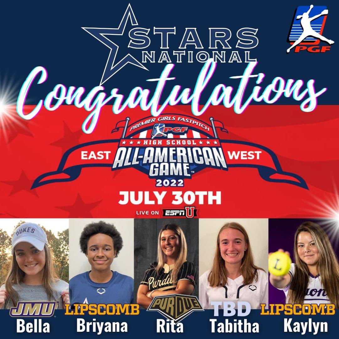 StarsNatColeman's tweet photo. ⭐️🌟⭐️PGF ALL-AMERICAN⭐️🌟⭐️
A BIG Congratulations to @BellaHenzler, @BriyanaWright2, @ritanuss, @tabithathorpe34 &amp; @kaylynb_33 for making the PGF All-American Watch List!!

➡️ https://t.co/2UCkLgo0eo 🥎
➡️ https://t.co/LQRf4WfUwY ✨

@PGFnetwork https://t.co/i64UKn7scM