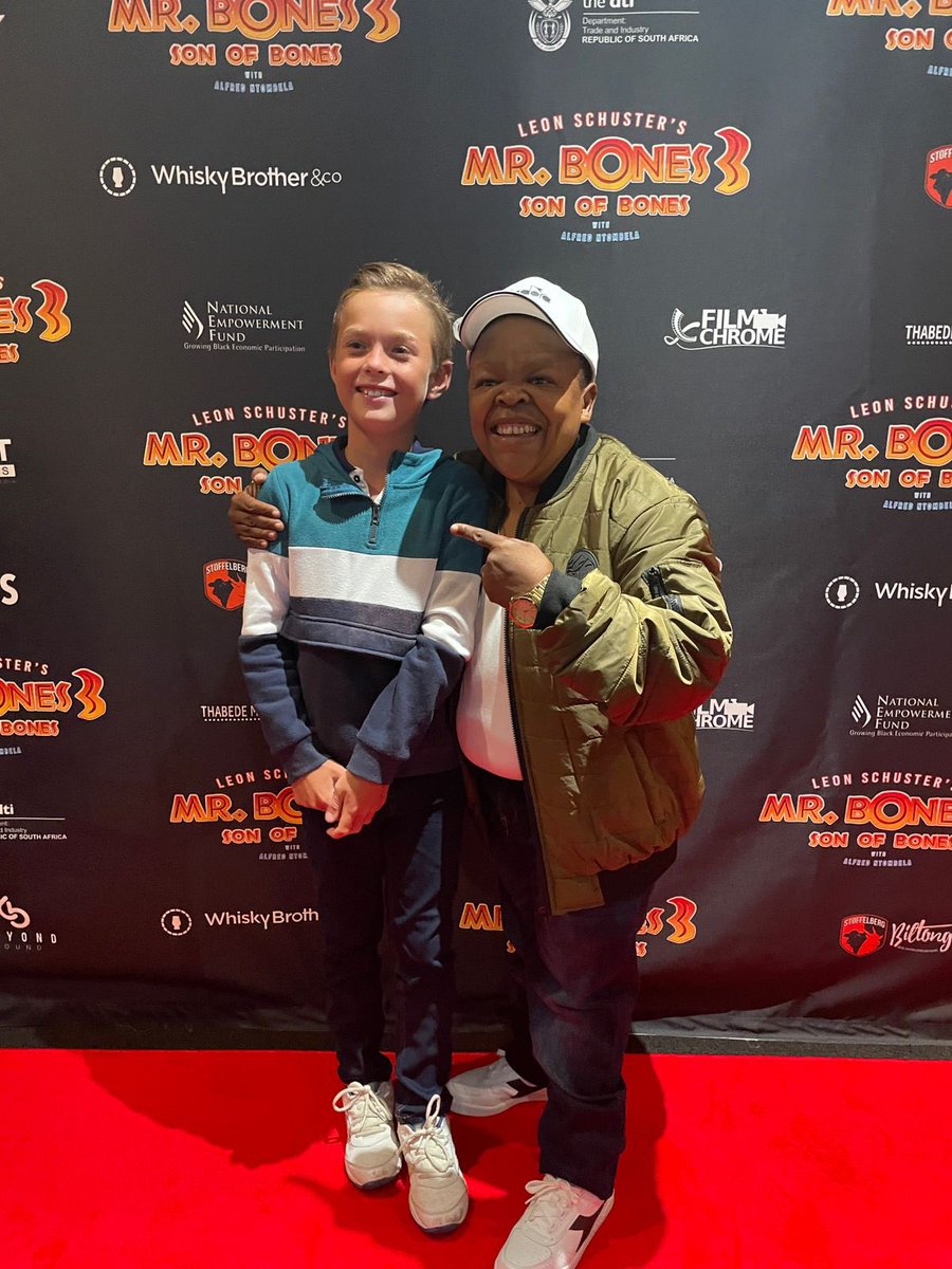 FilmfinityZA's tweet photo. It wouldnโt be a Schuster classic, without #Shorty giving us a laugh! #MrBones3 #SonofBones #AlfredNtombela https://t.co/cDYMLqfprW