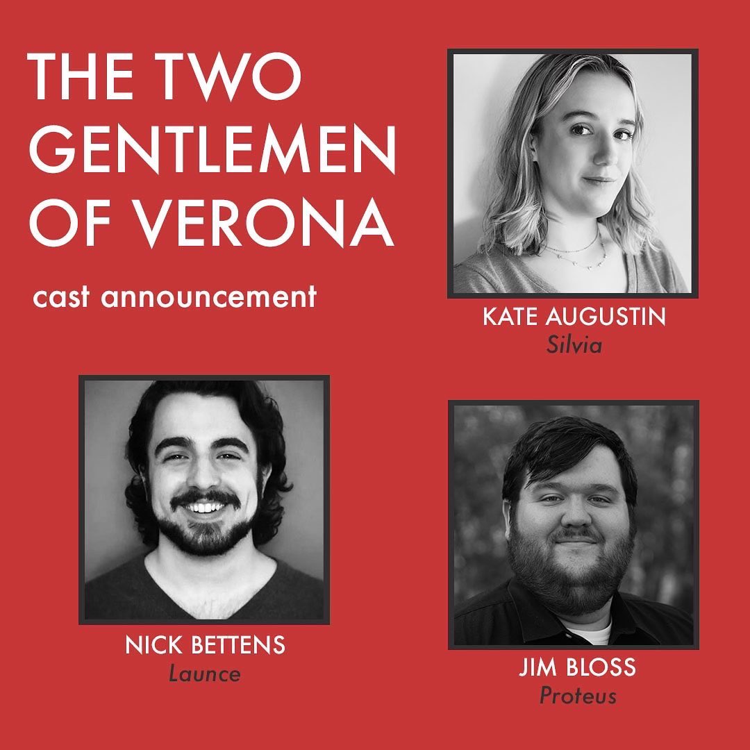 Shakespeare70's tweet photo. We’re so excited for our upcoming production of The Two Gentlemen of Verona at @MCCCKelsey in June 🎭

Take a look at who we’ve got rounding out this incredible cast and stay tuned for more info on the show! https://t.co/8UxBM7Jc6E