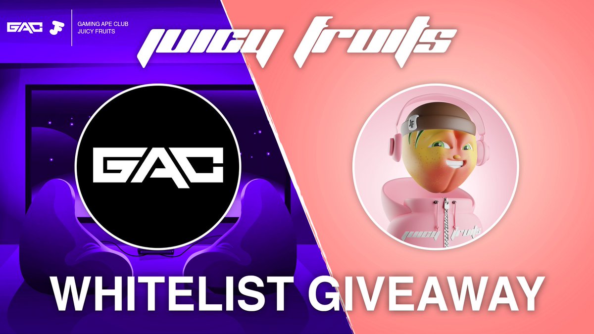 Community meets creativity 🍓

Giving away 3 WL spots for @JuicyFruitsNFT 
 
To enter:
1⃣ Follow <a href="/GACWhitelist/">GAC Whitelist</a>, <a href="/GamingApeClub/">Gaming Ape Club</a> &amp; @JuicyFruitsNFT  
2⃣ Tag three friends
3⃣ Like &amp; RT this post

24 hours - good luck!