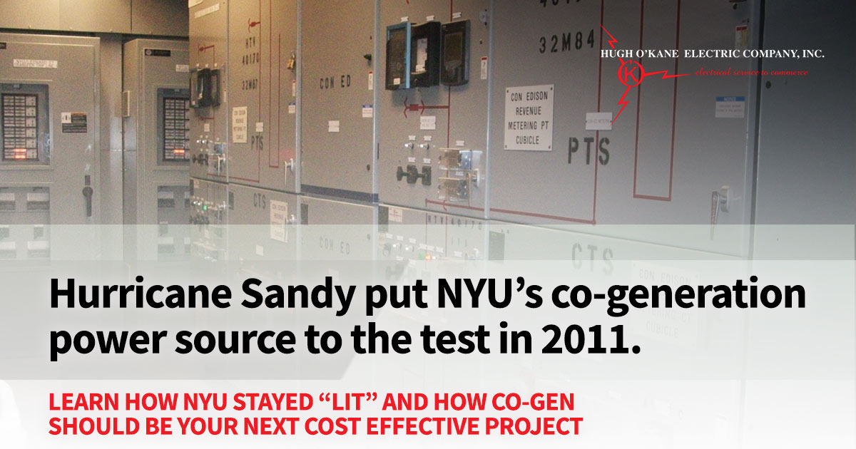 HOkaneElectric's tweet photo. When NYU switched its power source to co-generation in 2011, no one expected it to be put to the test thanks to Hurricane Sandy. 

Read more about how NYU stayed “lit” and how co-gen should your next cost effective project in our blog post, here: https://t.co/tBnBRWqftv https://t.co/1G8lE8oQoh