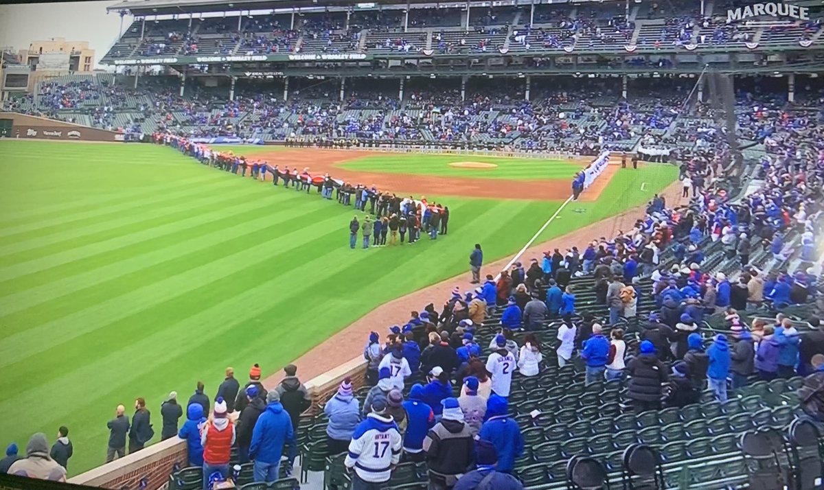 HashTagWhiteSox's tweet image. Quite the turn out for the #Cubs on opening day, minutes away from 1st pitch at Wrigley Field. #ItsDifferentHere