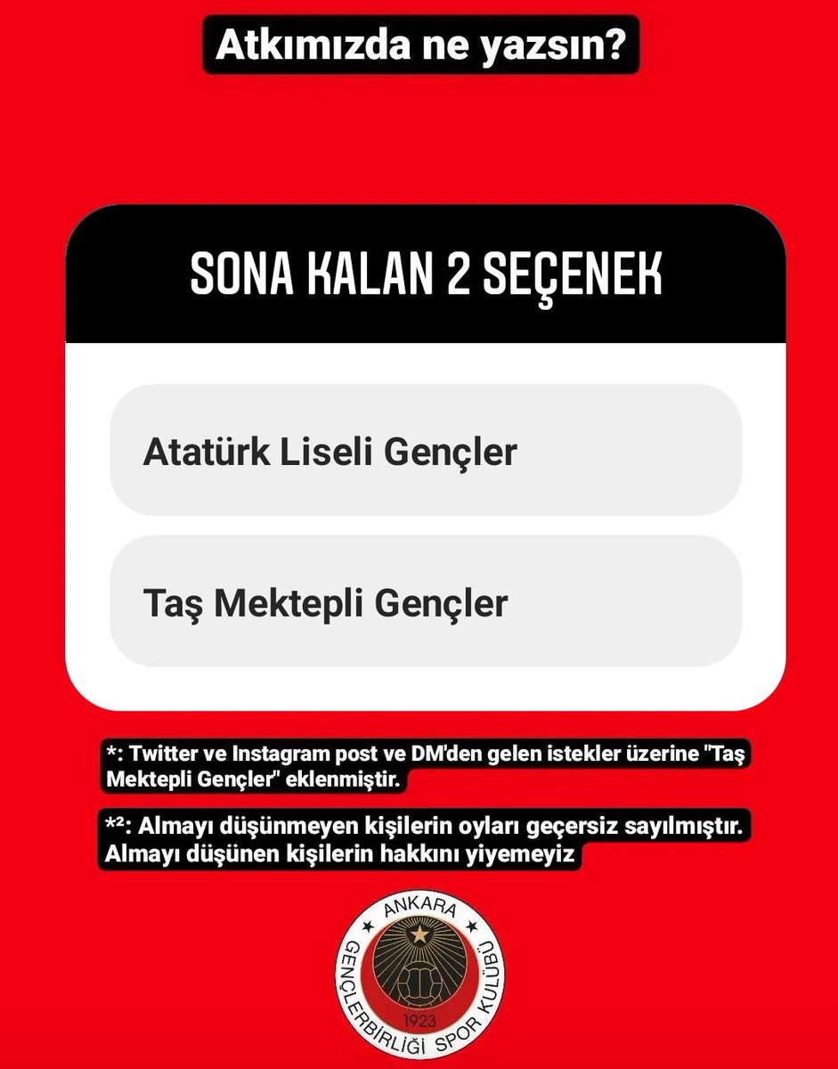 Atkımızda ne yazsın? 

#haydigençler
---
#ankaraatatürkliseliler #ankaraatatürklisesi #aal