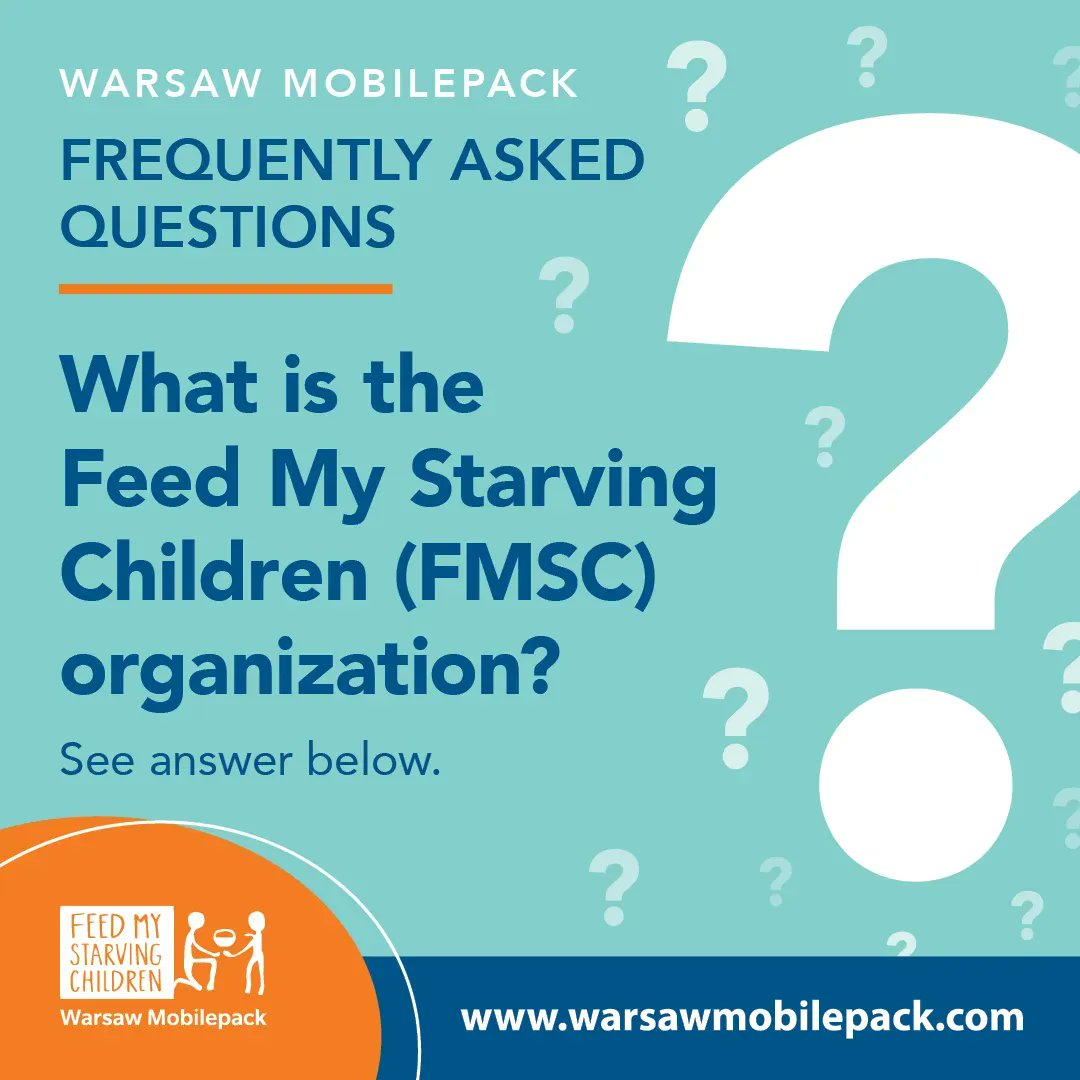 WarsawMobilePak's tweet photo. Feed My Starving Children is a Christian non-profit organization committed to feeding starving children. Meals formulated for malnourished children are hand-packed by volunteers. Meals are shipped to global distribution partners. Help fund meals today at https://t.co/aNhofHWB12. https://t.co/XwwTVUKxmX