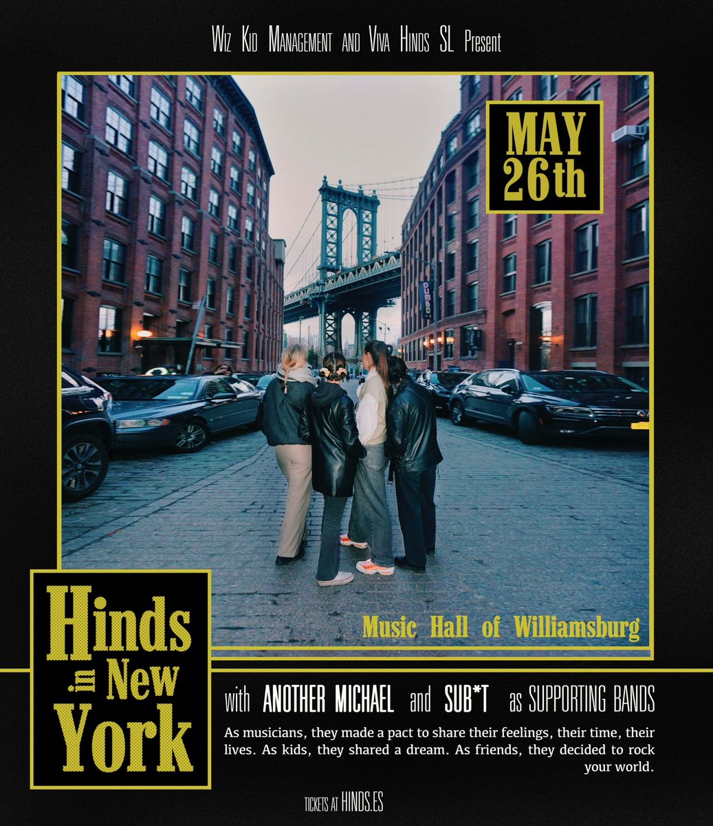 Sub*T (@subtrules) on Twitter photo supporting the legends <a href="/hindsband/">hind๐ผ โป</a> at <a href="/MusicHallofWB/">Music Hall of Williamsburg</a> in May ๐ผ๐ผ๐ธ๐บ๐ธ๐๐๐น๐บ๐ธ๐บ๐ธ๐บ๐ธ๐ธ๐ท๐ธ tickets on sale tomorrow!!!!!!! supporting the legends <a href="/hindsband/">hind๐ผ โป</a> at <a href="/MusicHallofWB/">Music Hall of Williamsburg</a> in May ๐ผ๐ผ๐ธ๐บ๐ธ๐๐๐น๐บ๐ธ๐บ๐ธ๐บ๐ธ๐ธ๐ท๐ธ tickets on sale tomorrow!!!!!!!