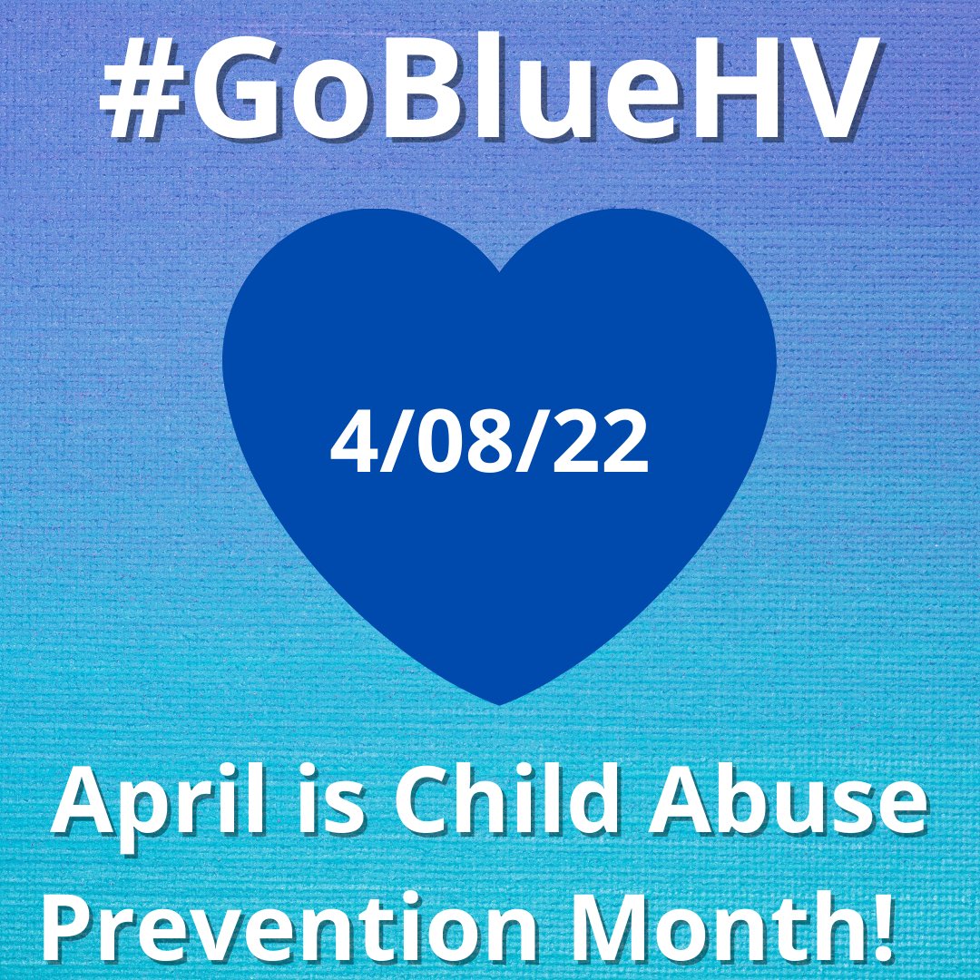 Tomorrow is #GoBlueHV 💙 
Please join us in wearing blue tomorrow to help bring awareness to child abuse during child abuse prevention month! Our friends at the <a href="/the_CPCA/">The CPCA</a> are doing some amazing stuff this month! #capm2022