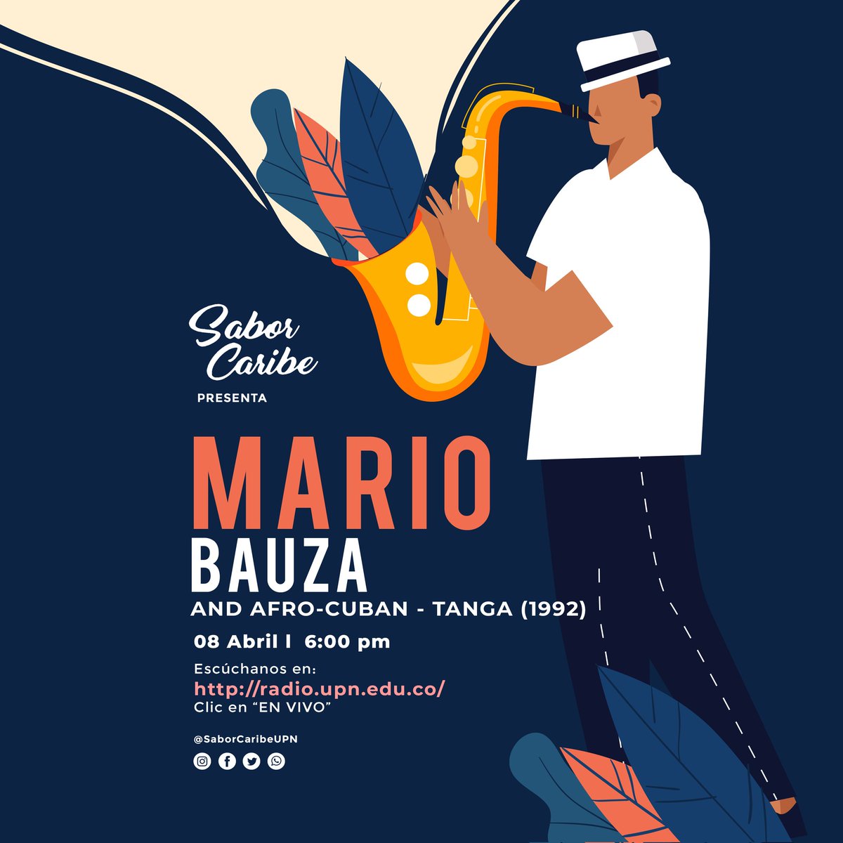 SaborCaribeUpn's tweet photo. 💥Esta semana‼️Sabor Caribe te teae un gran homenaje a Mario Bauza y su álbum "Afro-Cuban -Tanga" del año 1992 🎼
Sintonízanos por la emisora de La Pedagógica Radio  📻 este VIERNES 8 de Abril a las 18:00 hrs (hora colombiana) por https://t.co/G6FWDQGz7M 🔗 (Click en "EN VIVO") https://t.co/aqligMDOXl
