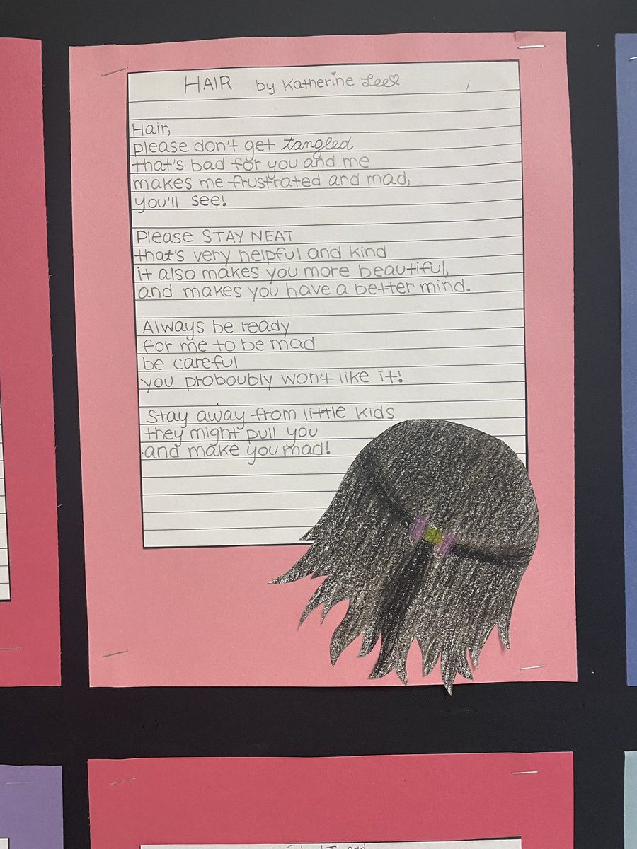 stefwinland's tweet photo. 4th grade poetry #HVEavp https://t.co/kBK33KNlO3