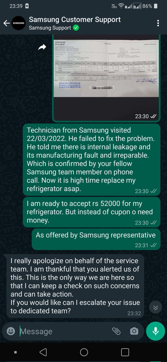 aggarwalclasses's tweet photo. @SamsungIndia @FridgeRecall @IndiaConsumers 
Apology from Samsung but no relief yet https://t.co/wv6fNHiWQ8