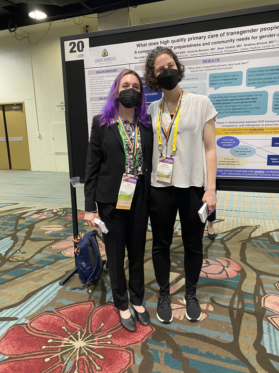 CchristmColleen's tweet photo. Very proud of these #HopkinsPCLT students presenting their research on cancer survivors in one, receipt of gender affirming care in another. Brilliant, poised, ⭐️  🌟 #SGIM22 #primarycarechat https://t.co/8OBOsA9qMI