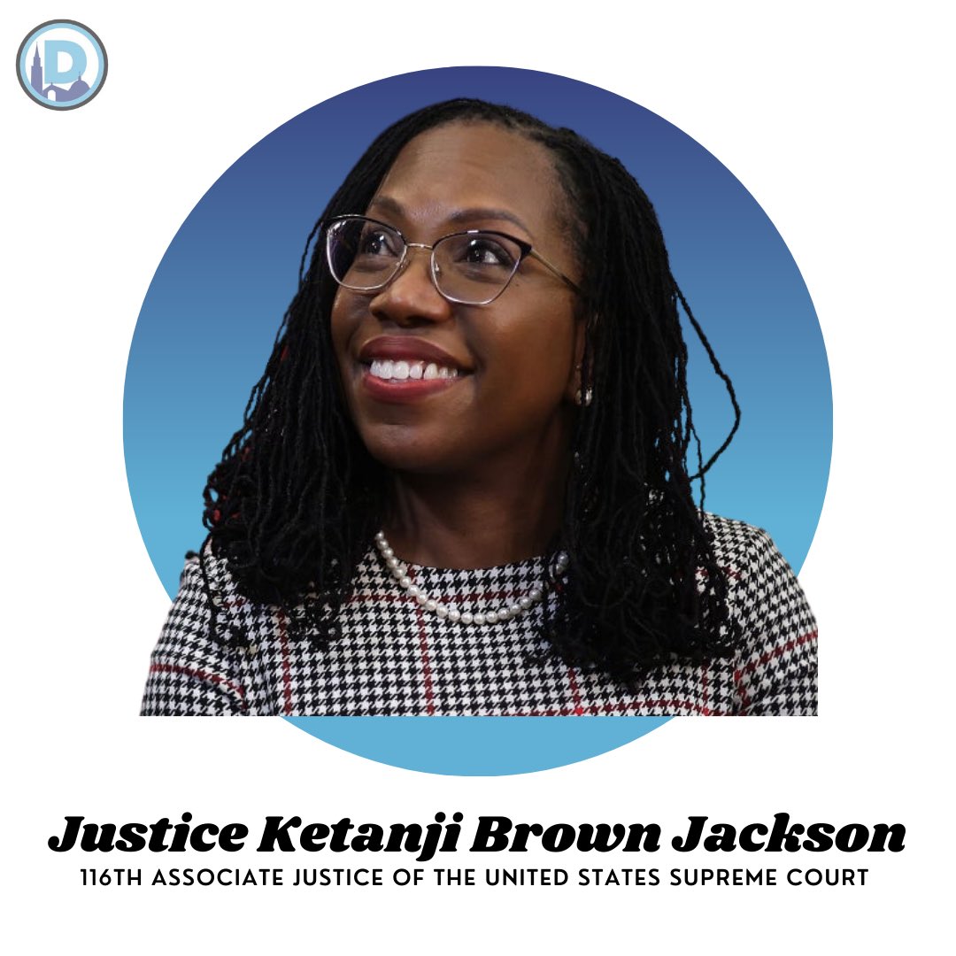 CatholicUDems's tweet photo. The 116th Associate Justice of the United States Supreme Court: Justice Ketanji Brown Jackson https://t.co/Wmb8Kd2UUW