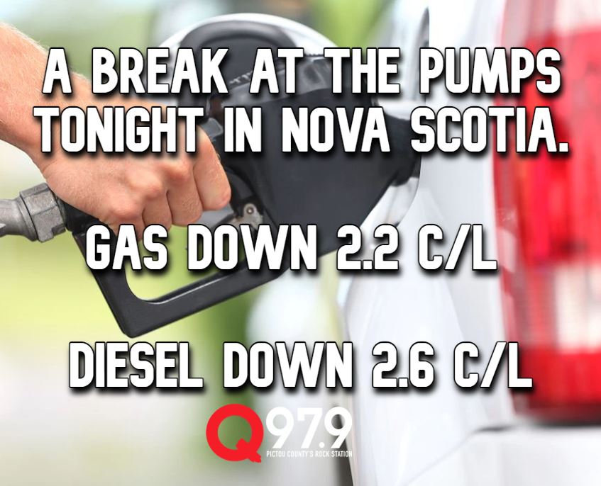 Small break at the pumps tonight. #NovaScotia #GasPrices