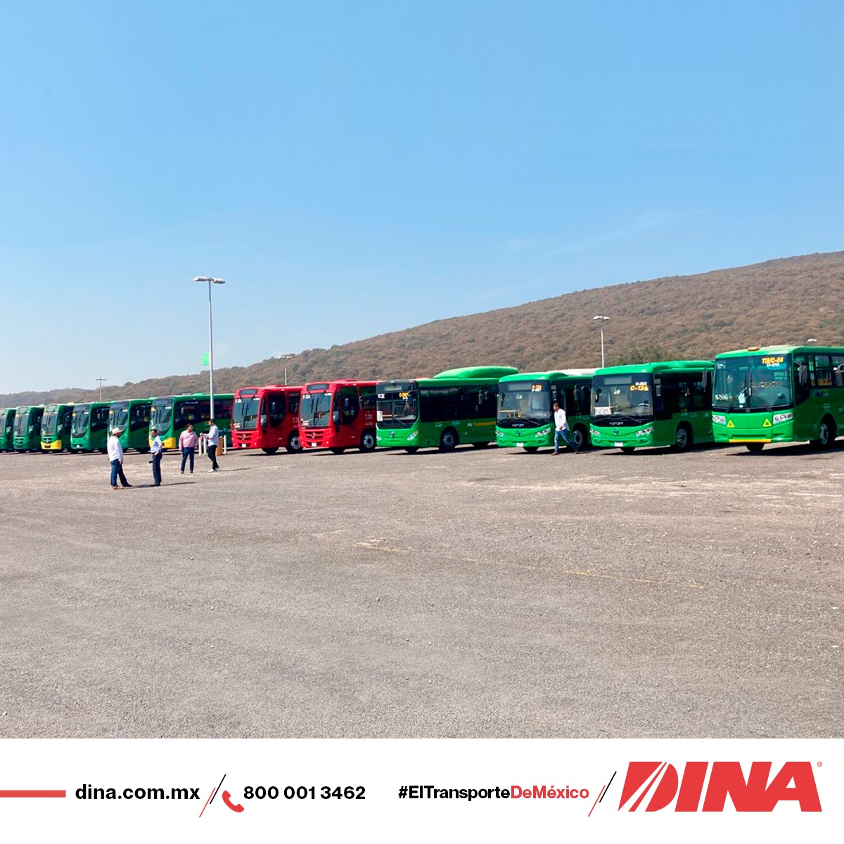 DINAmx's tweet photo. El día de hoy nos encontramos desde las inmediaciones del estado AKRON en el banderazo de salida de 180 unidades nuevas para el sistema de movilidad del estado de Jalisco #MiTransporte y de las cuales 53 de ellas son modelo #DINA #LINNERG #ElTransporteDeMexico https://t.co/pH5LlAVEkj