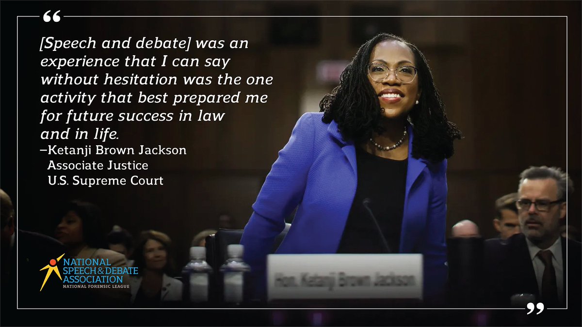 Congratulations, Justice Jackson, on your confirmation to the Supreme Court of the United States! We couldn’t be prouder having you represent our judicial system, our country, and the NSDA! #historyinthemaking #wearespeechanddebate