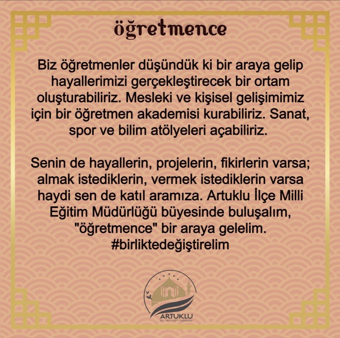 mehmeteminduya1's tweet photo. Biz bize yeteriz ! #öğretmence ‘de buluşalım #birliktedeğiştirelim . https://t.co/qreZj3poBO