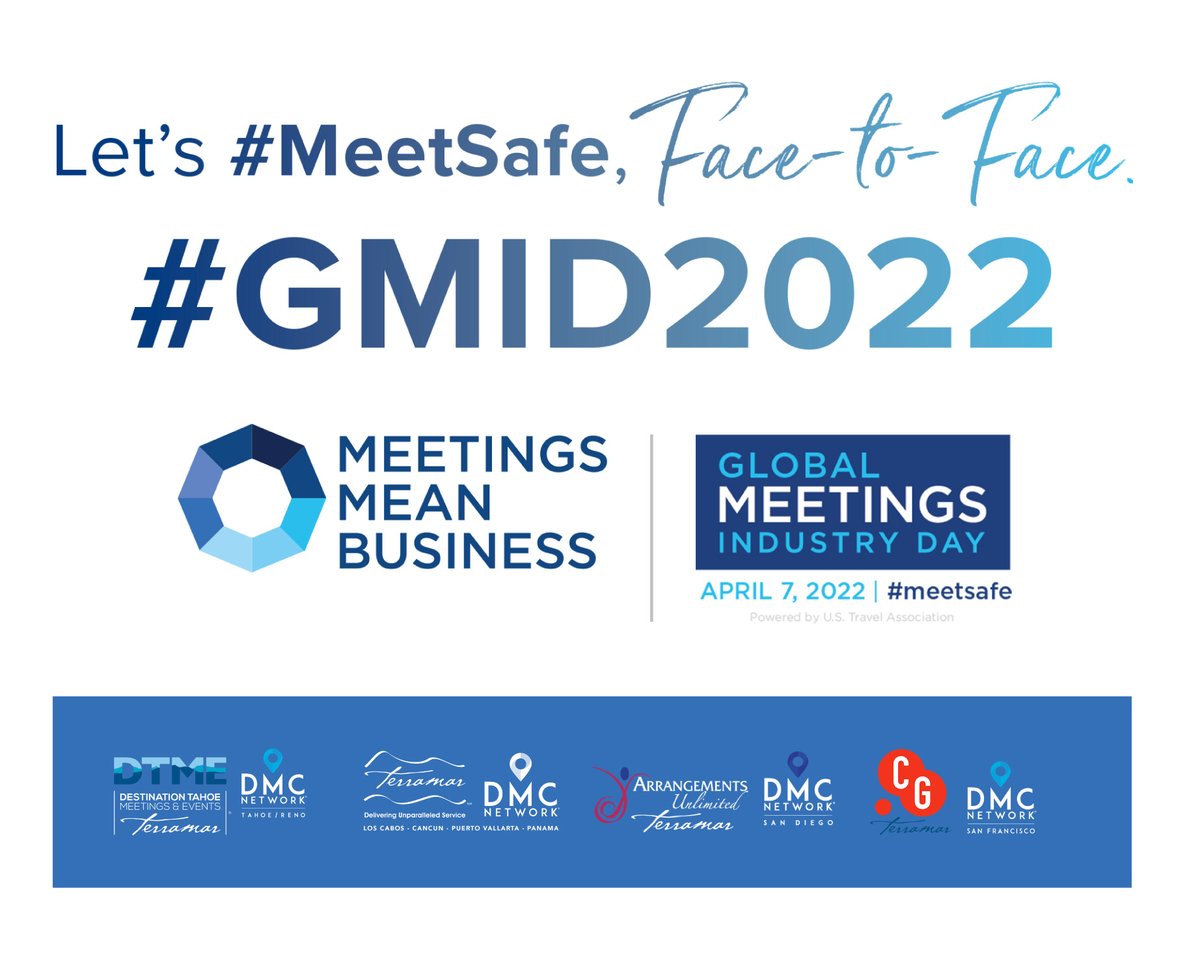 TerramarDMC's tweet photo. Today we celebrate Global Meetings Industry Day—an incredibly important opportunity for businesses and destinations across the world to recognize the undeniable benefits of meeting in person.

#EventProfs #MeetingProfs #DMCNetwork #Meetsafe #GMID2022 https://t.co/l4GaMK4hBR