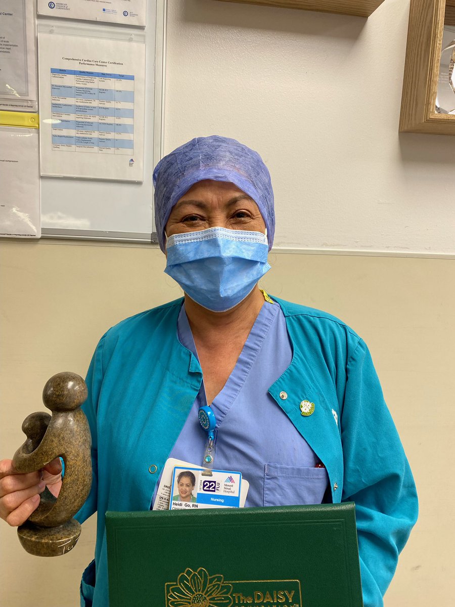 April showers bring <a href="/DAISY4Nurses/">DAISY Foundation</a> award winners!!!!  Heidi Go is a dedicated cath lab professional <a href="/MountSinaiHeart/">Mount Sinai Fuster Heart Hospital</a> and always ensures that you feel her #heartandsoul as she takes care of yours.  🥳 congratulations Heidi!!! <a href="/BethOliverVP/">Beth Oliver</a> <a href="/BethOliverVP/">Beth Oliver</a>