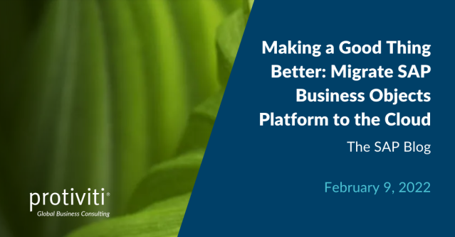 BrianBMJordan's tweet photo. There are several considerations for moving Business Objects to a cloud-based environment. Protiviti recommends migration to SAP’s Private Cloud Environment as the best option. Read more in the SAP Blog. https://t.co/diYwtE87Wp https://t.co/b4mNkRMKxq