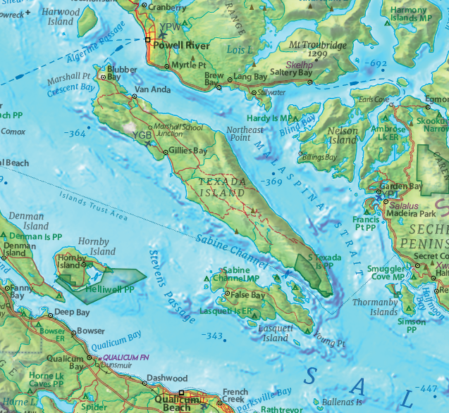 ClarkGeomatics's tweet photo. I'm adding bathymetric depths to my Salish Sea map and noticed Texada Island is surrounded by some deep water (depths in metres)!
#SalishSea #geography #shadedrelief #cartography #lovemaps #reliefmap #canada #maps #gis #mapping https://t.co/aXrxQLu3Vh