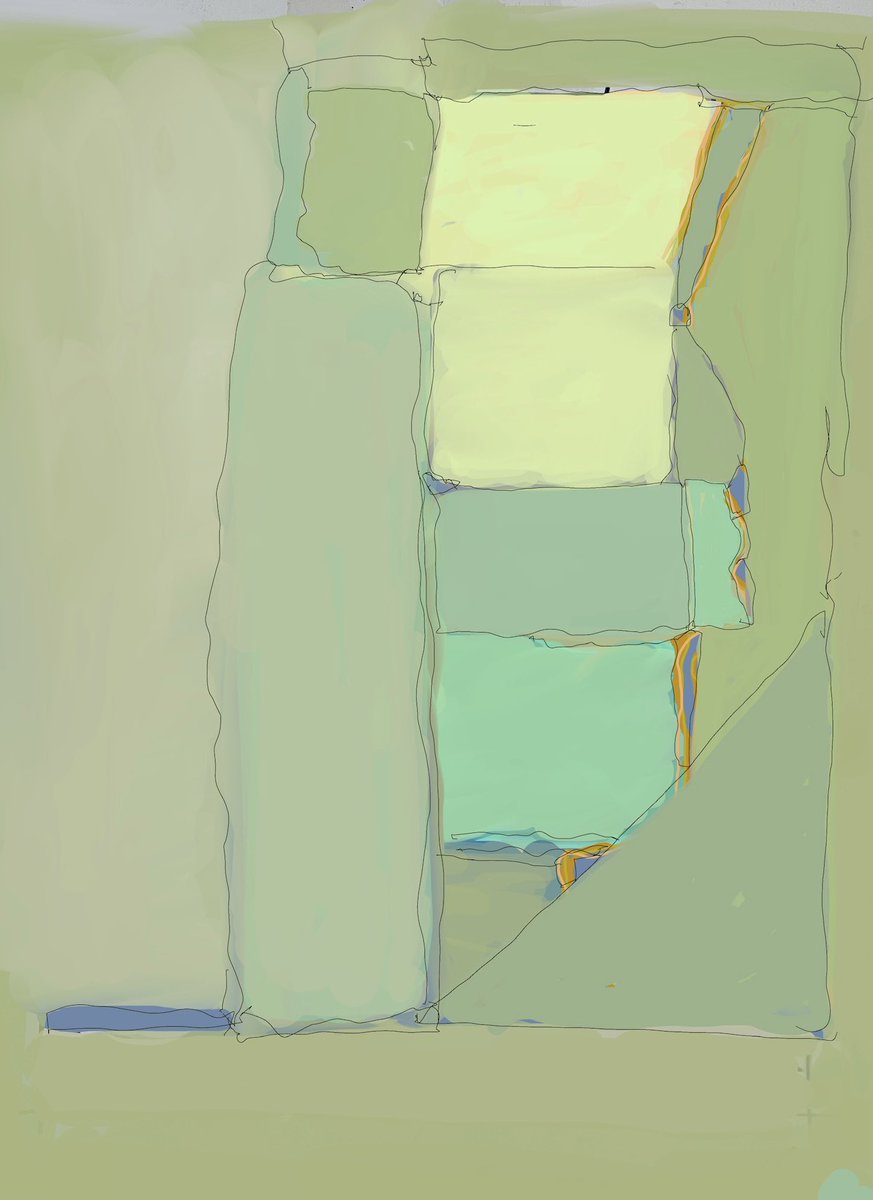 Pastudio916's tweet photo. NH Topo Series 5 Abstraction of the Sunapee Quadrangle Topographical Map series of New Hampshire - 1956. This is what the area I live in today would have looked like from the air in 1956. Mixed media/platform - Mylar Sheet tracing of topo map painted in Procreate,printed . https://t.co/I0DcvvtLMv
