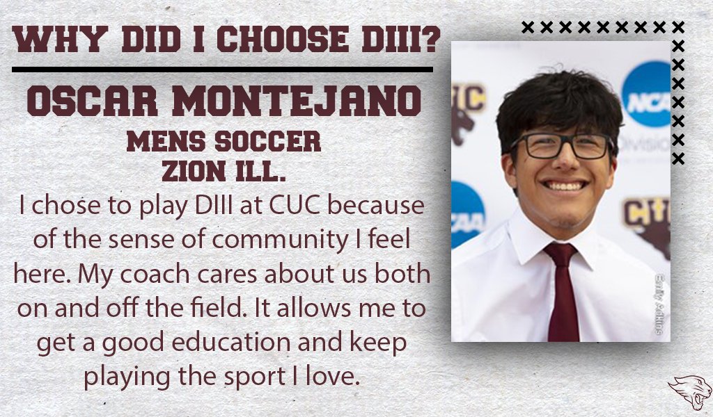 CUChicagoSports's tweet photo. Another day of #D3Week to talk to our Cougars on what makes their college experience special. Check out what they have to say about being a DIII student-athlete! 
@NCAADIII @CUC_SAAC_ https://t.co/igJLjXevgH