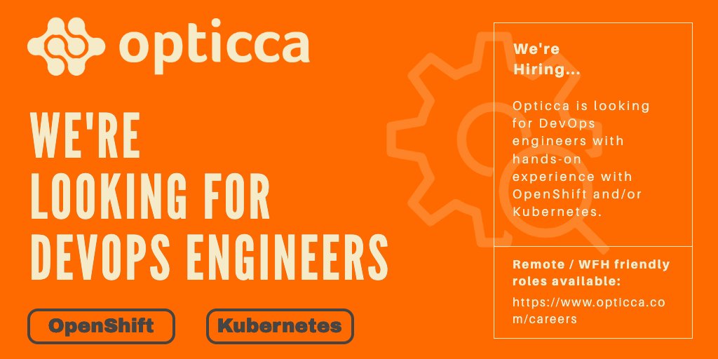 opticcatweet's tweet photo. We’re hiring OPENSHIFT INFRASTRUCTURE ARCHITECTS !!!
Opticca's looking for DevOps Engineers w/hands-on experience w/OpenShift and/or Kubernetes.
Global, distributed, remote.
👇
https://t.co/2mxJTOccgD

#openshift #kubernetes #infrastructure #architecture #cloudarchitects #devops https://t.co/0txBqrZO8f