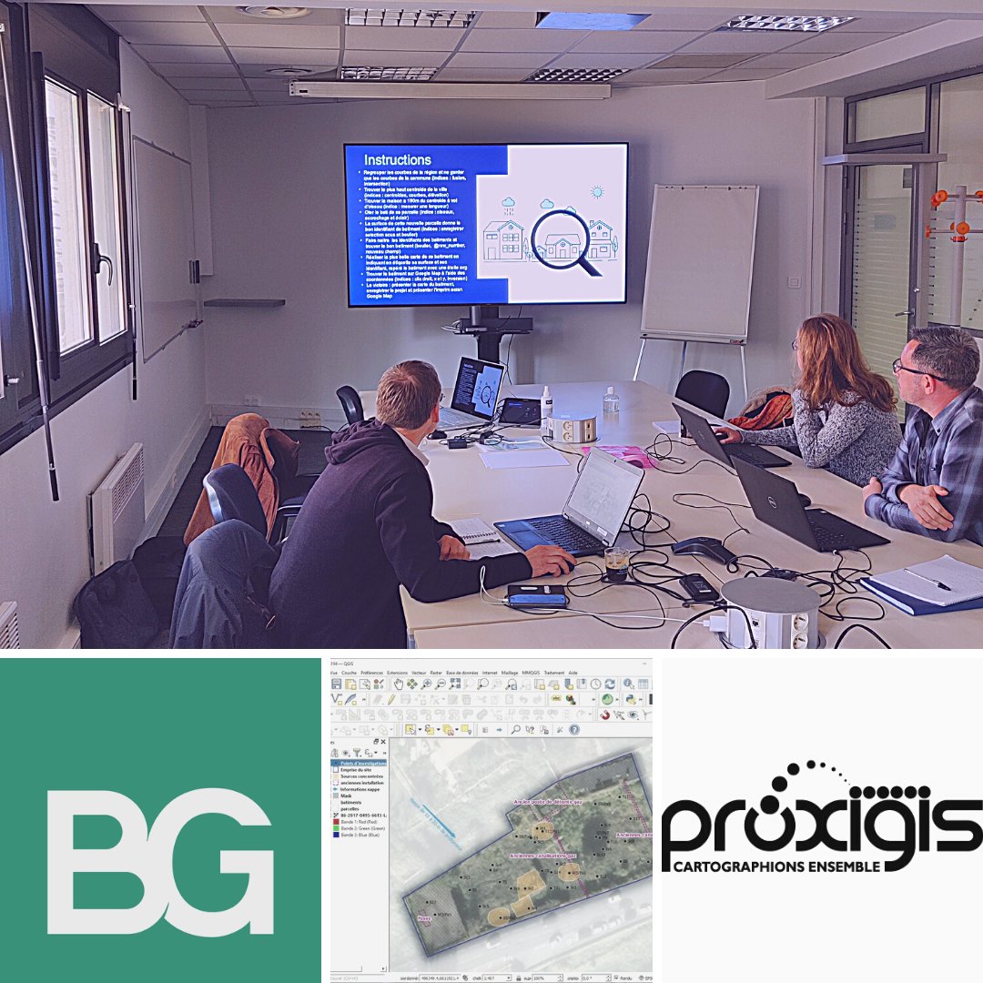 proxigis's tweet photo. Suite des #formations #QGIS pour BG-Ingénieurs à Lyon. Des spécialistes de la #dépollution des sols et en #assainissement ont suivi cette formation #Qgis3 de niveau intermédiaire. Un grand merci pour nos échanges sur l'utilisation des  #SIG dans vos projets techniques !🙏🌍 https://t.co/9jOhpcHHa4