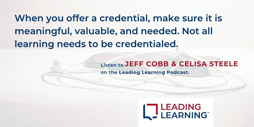 Listen to episode 295 "The Value of #Credentials Now" and get insights on why #credentialing is more valuable today than ever for your #learningbusiness.
bit.ly/3pNhYIZ
#leadinglearning