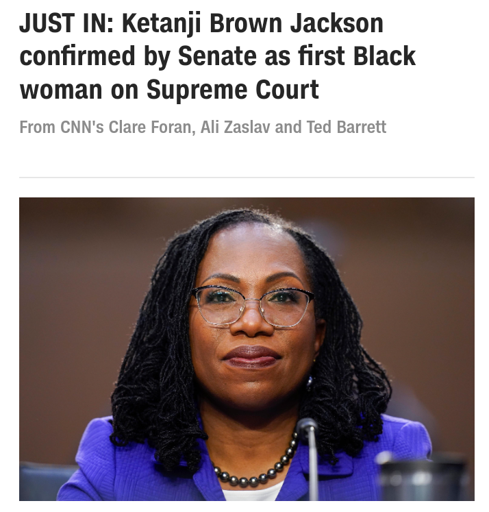 TheIfProject's tweet photo. 233 years later... History has been made today with the Senate confirmation of Judge Kentaji Brown Jackson
#girlpower
#blackgirlmagic https://t.co/hOjJ3J24ON