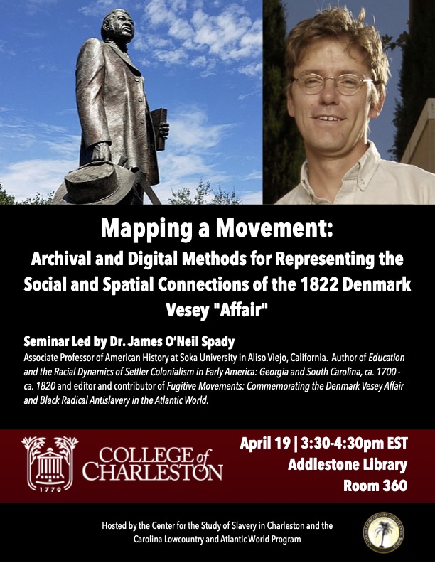 CSSCharleston's tweet image. We have TWO upcoming events with historian James O&apos;Neil Spady. Register to attend the lecture in person or online 4/18 (bit.ly/MovementNotACo…), and join us for the seminar at Addlestone Library 4/19. More on our blog: blogs.cofc.edu/cssc/2022/04/0…