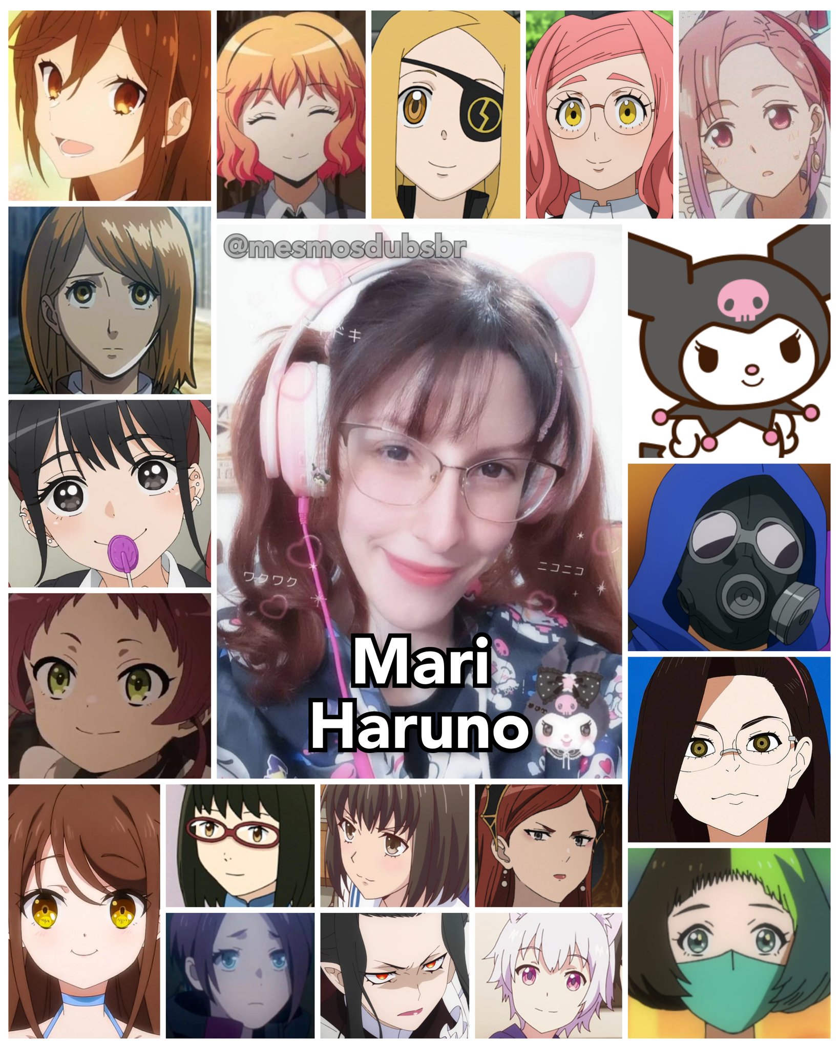 Personagens Com os Mesmos Dubladores! on X: Da geração recente de  dubladores de anime, a talentosa Mari Haruno tem trabalhos muito bons e  também é cosplayer! Mari é conhecida por dublar a
