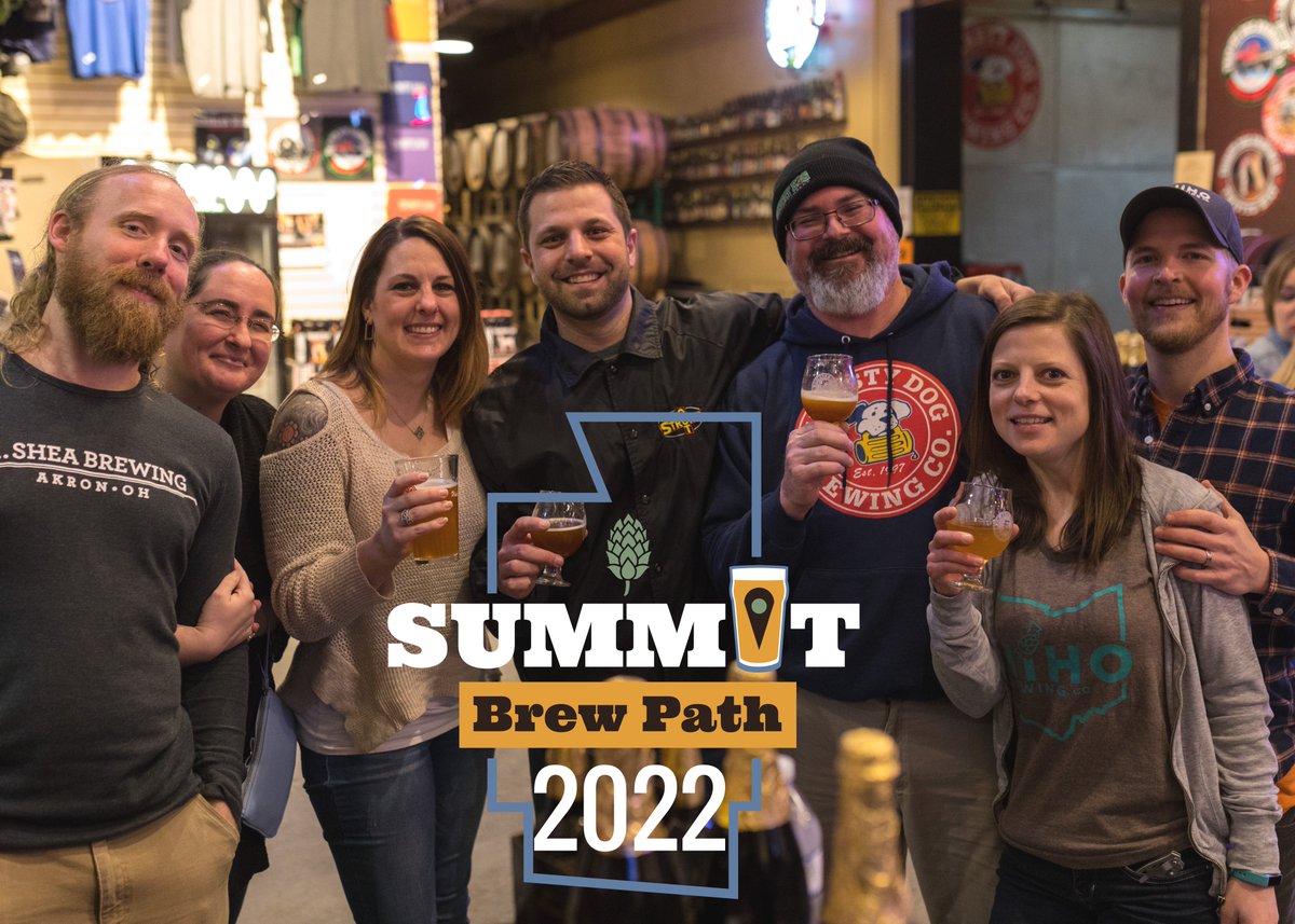 AkronSummitCVB's tweet photo. It's official... the 6th annual Summit Brew Path is now underway! Our 23 official stops are ready for you to enjoy their latest &amp; greatest brews. Pick up your FREE Passport today at the 1st stop of your choosing. #SummitBrewPath @OhioCraftBeer https://t.co/rJexoshamO https://t.co/EdNQnef38I