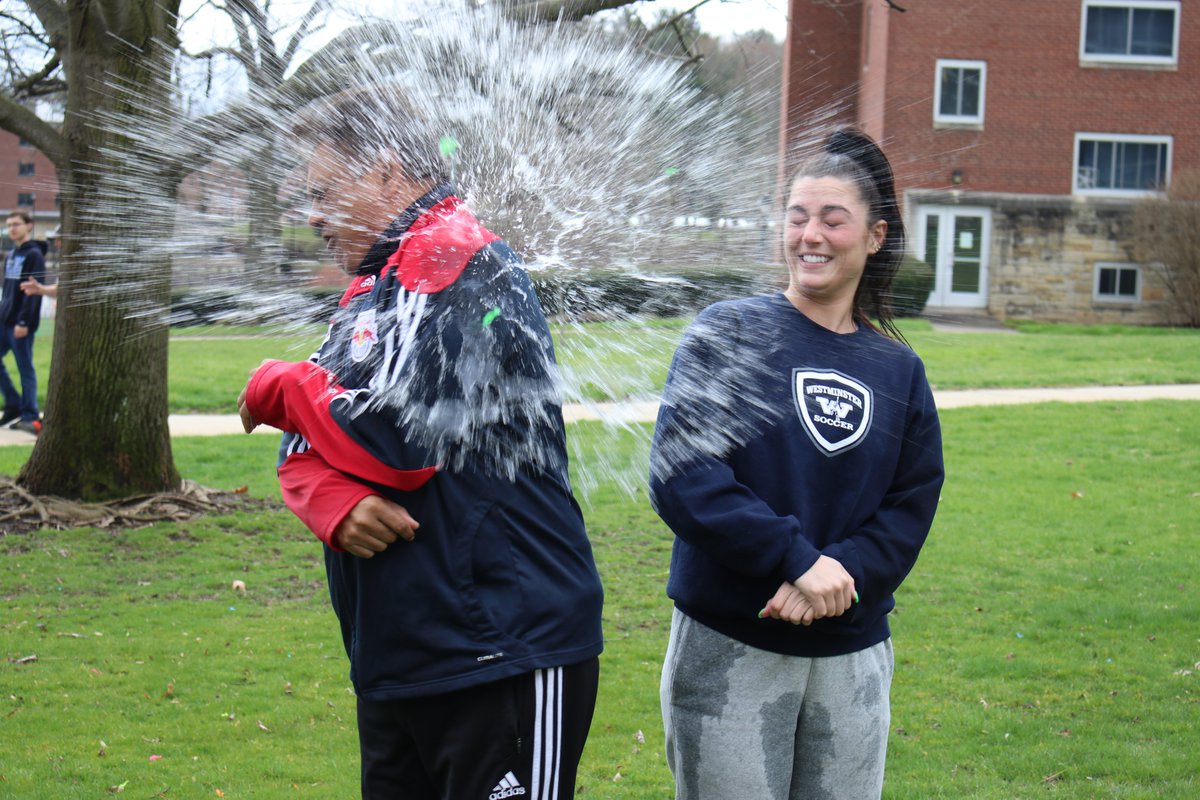WC_Titans's tweet photo. Part of our @NCAADIII Week here at Westminster, our SAAC members raised money for Special Olympics by throwing water balloons at our coaches and trainers. 
💦🎈😂 🎯

#whyd3 #titanpride https://t.co/3E6unygZtJ