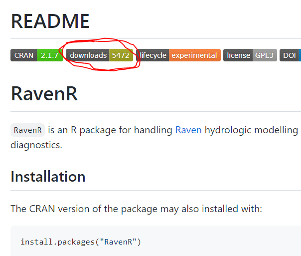 rchlumsk's tweet photo. The #RavenR #rstats package has over 5,000 downloads from CRAN now. Hopefully that means that some people have found it useful!

https://t.co/8KEtNdp87l

@RavenHydro @James_R_Craig @SimonGMLin1 @FortranForPrez https://t.co/sV4Et9IlWz
