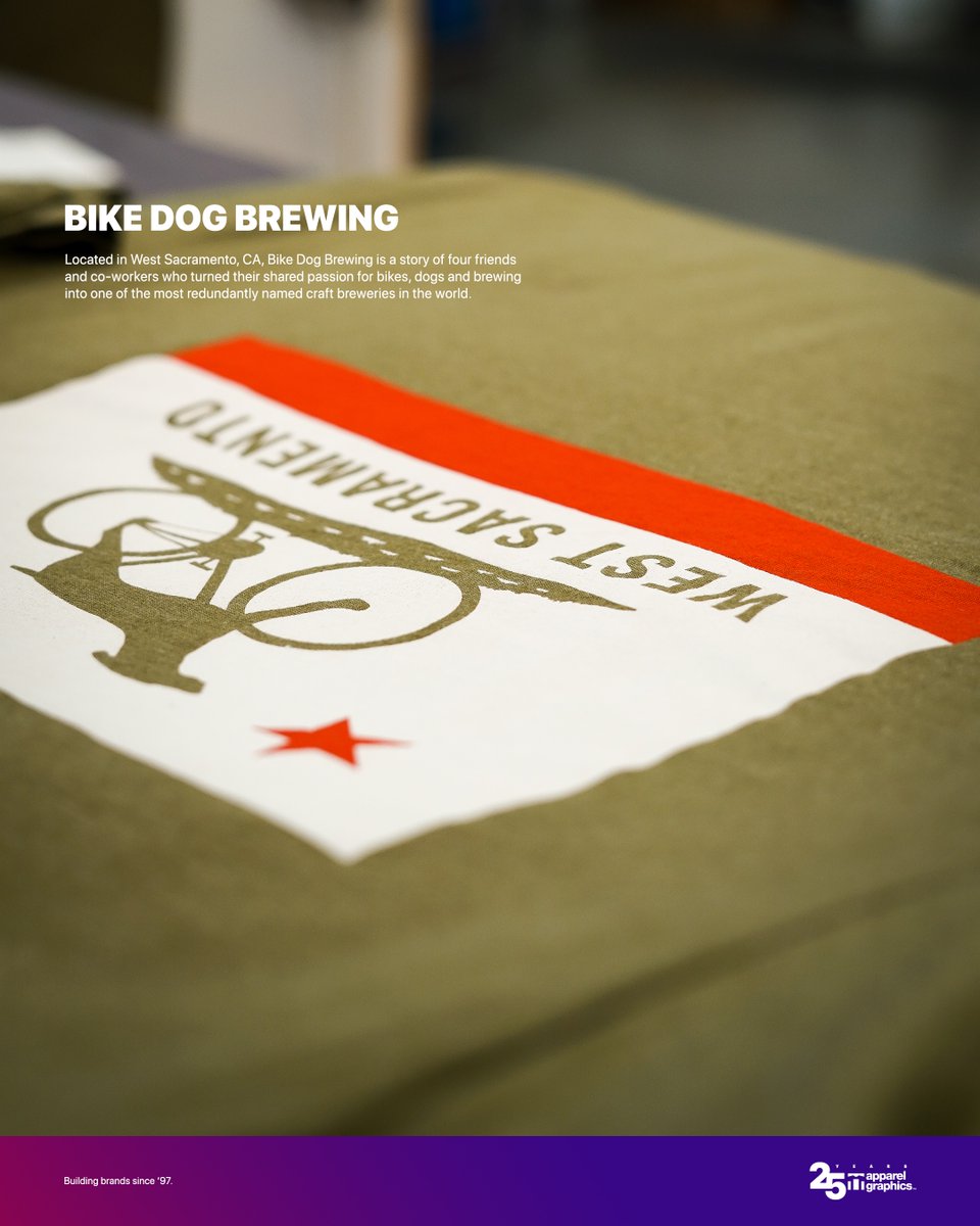apparelgraphics's tweet image. Located in West Sacramento, CA, @BikeDogBrewing is a story of four friends and co-workers who turned their shared passion for bikes, dogs and brewing into one of the most redundantly named craft breweries in the world.

#buildingbrandssince97 #apparelgraphics #bikedogbrewing