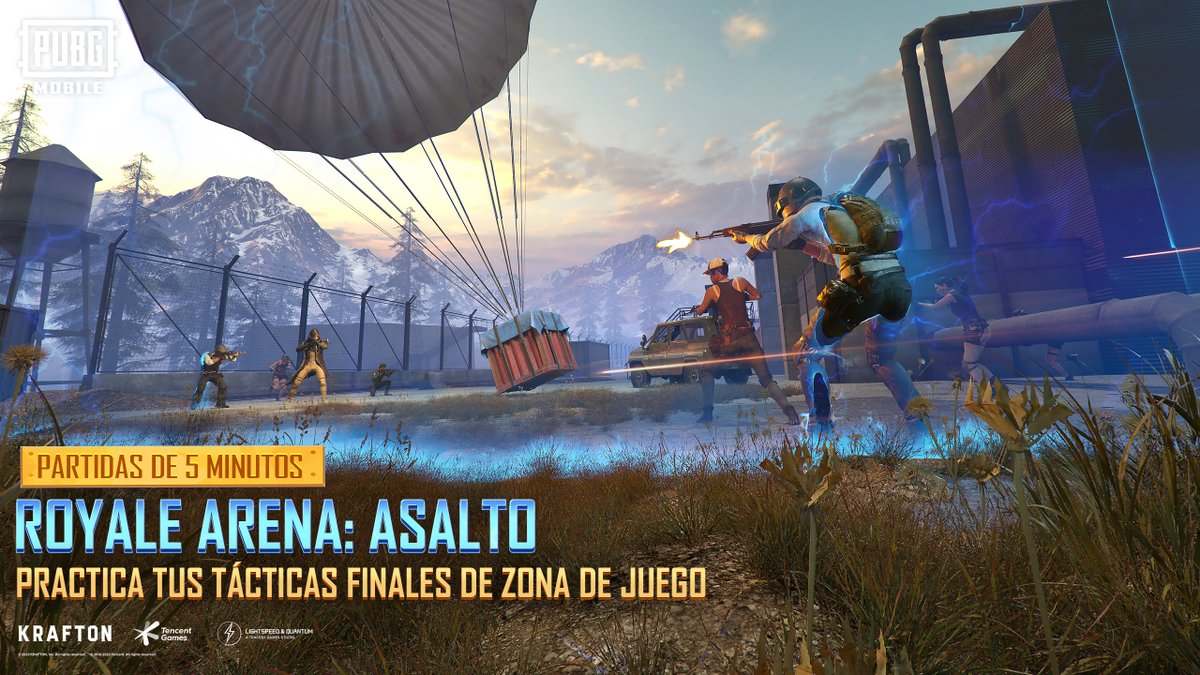 PUBGMOBILELATAM's tweet photo. Royale Arena: ¡Asalto ya está disponible! 🏟️

¡Llama a tu escuadrón 📱 y perfecciona tus habilidades 💪 en estas partidas de 5 minutos! ⏰

¿Estás preparado para luchar 🥊 contra otras escuadras? 😈

https://t.co/IkwD7VuWoi

#PUBGMOBILE #PUBGMColor4 #PUBGMTDM https://t.co/rl0S1Gn5ZY